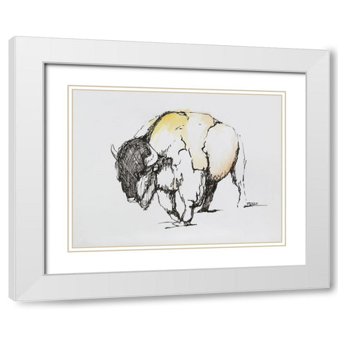 Struttin White Modern Wood Framed Art Print with Double Matting by Gould, Renee