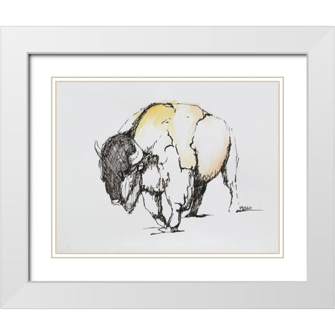 Struttin White Modern Wood Framed Art Print with Double Matting by Gould, Renee