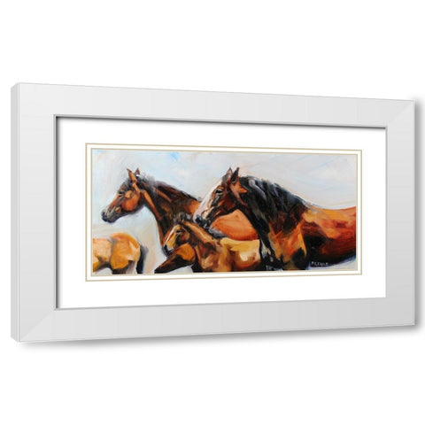 The Herd White Modern Wood Framed Art Print with Double Matting by Gould, Renee