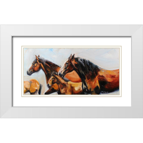 The Herd White Modern Wood Framed Art Print with Double Matting by Gould, Renee