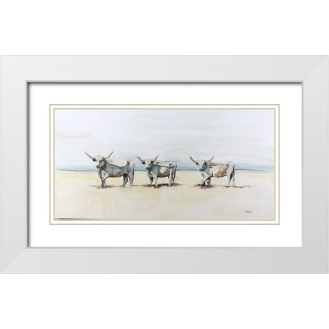 Three Ladies in White White Modern Wood Framed Art Print with Double Matting by Gould, Renee