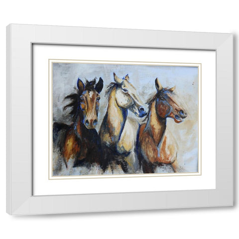 Trifecta White Modern Wood Framed Art Print with Double Matting by Gould, Renee