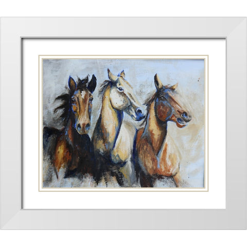 Trifecta White Modern Wood Framed Art Print with Double Matting by Gould, Renee