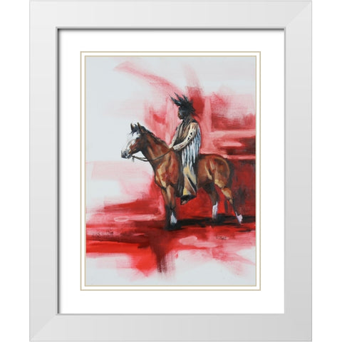 Where the Red Sun Sinks White Modern Wood Framed Art Print with Double Matting by Gould, Renee