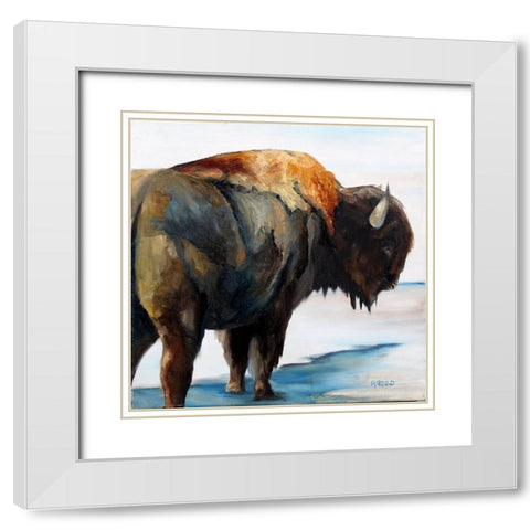 Winters Shadow White Modern Wood Framed Art Print with Double Matting by Gould, Renee