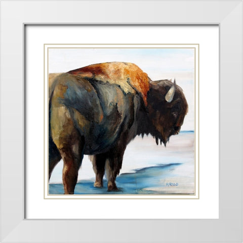 Winters Shadow White Modern Wood Framed Art Print with Double Matting by Gould, Renee
