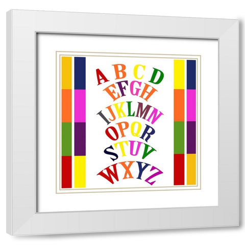 Rainbow Alphabet-2 White Modern Wood Framed Art Print with Double Matting by Homawoo, Richard