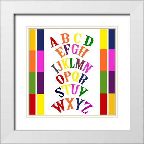 Rainbow Alphabet-2 White Modern Wood Framed Art Print with Double Matting by Homawoo, Richard