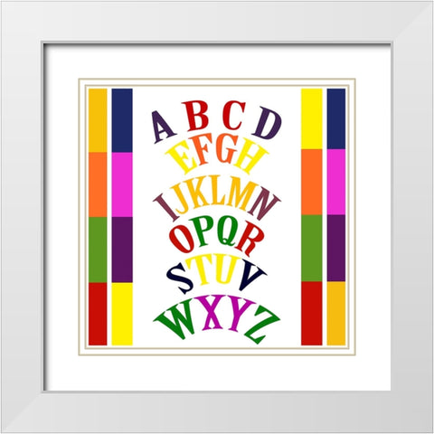 Rainbow Alphabet-3 White Modern Wood Framed Art Print with Double Matting by Homawoo, Richard