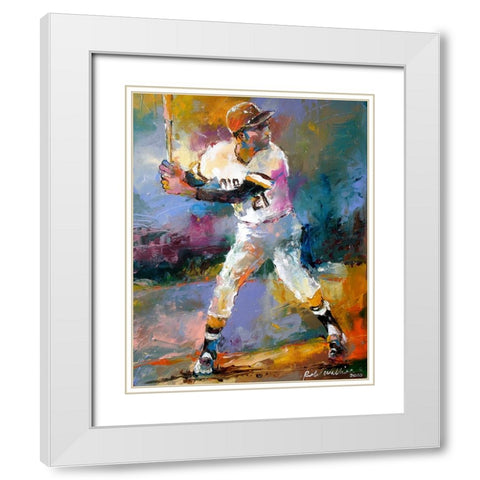 Roberto Clemente White Modern Wood Framed Art Print with Double Matting by Wallich, Richard