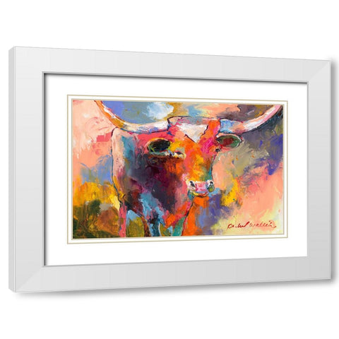 Steer White Modern Wood Framed Art Print with Double Matting by Wallich, Richard