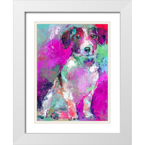 Art Russell Terrier White Modern Wood Framed Art Print with Double Matting by Wallich, Richard