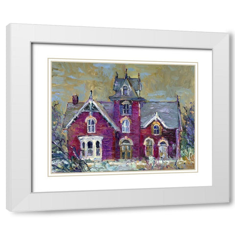 Purple House White Modern Wood Framed Art Print with Double Matting by Wallich, Richard