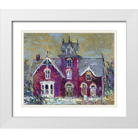 Purple House White Modern Wood Framed Art Print with Double Matting by Wallich, Richard