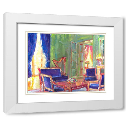 Salon White Modern Wood Framed Art Print with Double Matting by Wallich, Richard