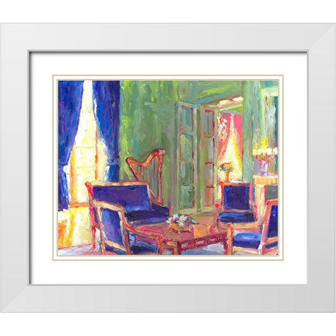 Salon White Modern Wood Framed Art Print with Double Matting by Wallich, Richard