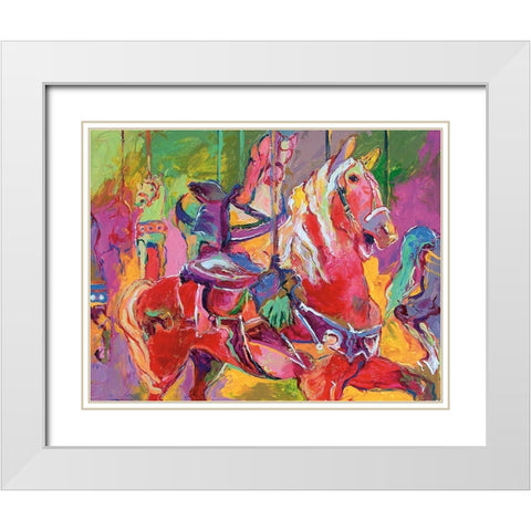 Carousel White Modern Wood Framed Art Print with Double Matting by Wallich, Richard