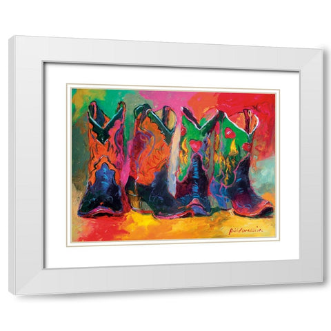 Boots 1 White Modern Wood Framed Art Print with Double Matting by Wallich, Richard