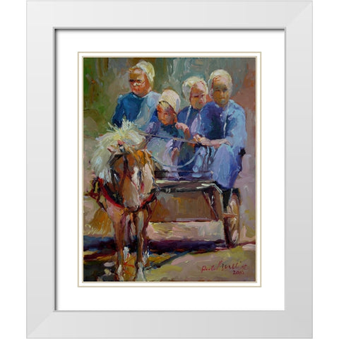 Amish White Modern Wood Framed Art Print with Double Matting by Wallich, Richard
