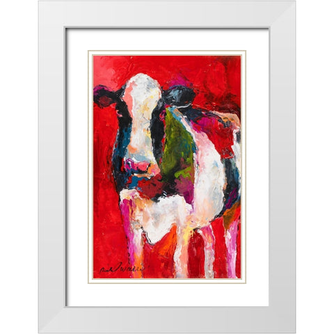 Cow White Modern Wood Framed Art Print with Double Matting by Wallich, Richard