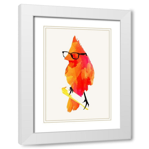 Punk Birdy White Modern Wood Framed Art Print with Double Matting by Farkas, Robert