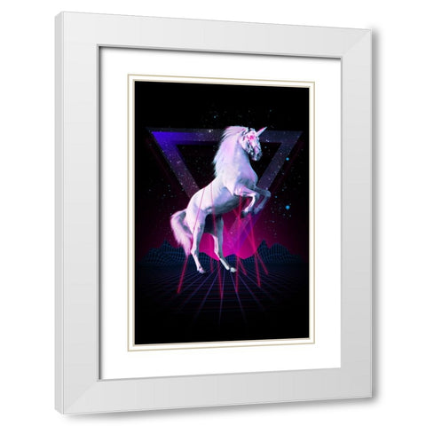 Last Laser Unicorn Tee White Modern Wood Framed Art Print with Double Matting by Farkas, Robert