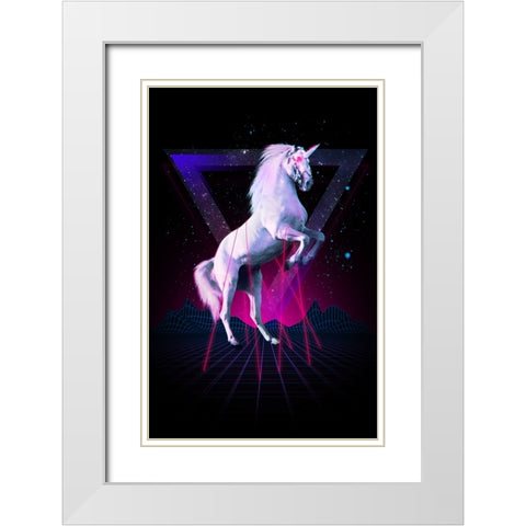 Last Laser Unicorn Tee White Modern Wood Framed Art Print with Double Matting by Farkas, Robert