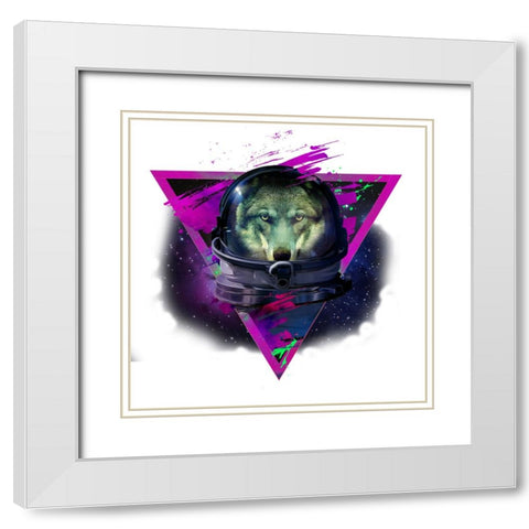 Lonely Astronaut 3 White Modern Wood Framed Art Print with Double Matting by Farkas, Robert