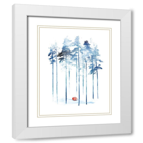 Sleeping In The Woods White Modern Wood Framed Art Print with Double Matting by Farkas, Robert