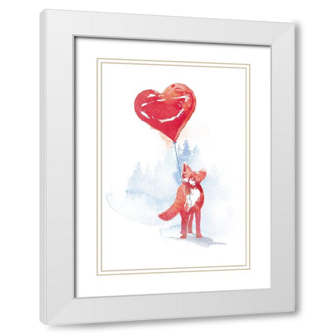 This One Is For You V1 White Modern Wood Framed Art Print with Double Matting by Farkas, Robert