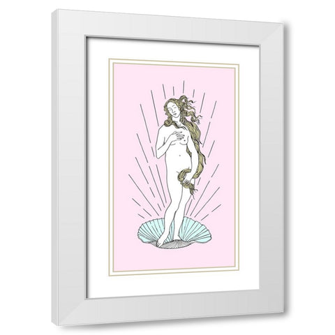 Venus White Modern Wood Framed Art Print with Double Matting by Farkas, Robert
