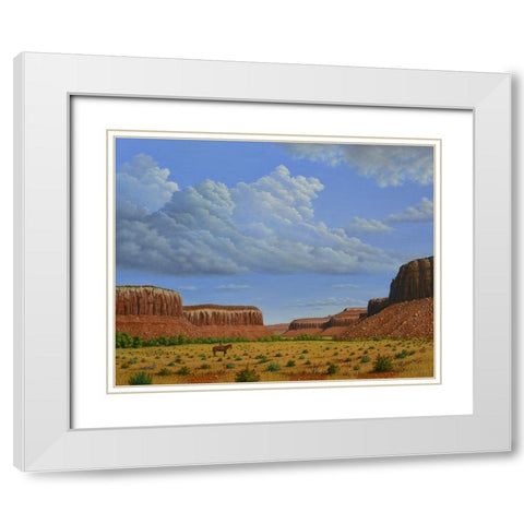 The Mesas White Modern Wood Framed Art Print with Double Matting by Wavra, Robert