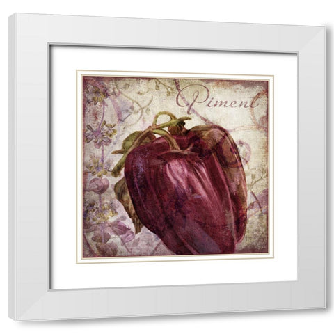 Legumes Francais III White Modern Wood Framed Art Print with Double Matting by Sasha