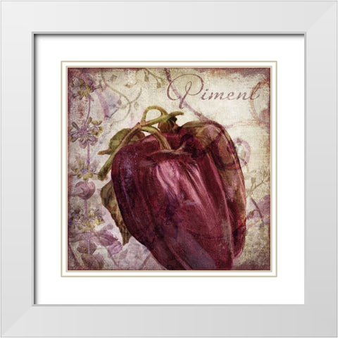 Legumes Francais III White Modern Wood Framed Art Print with Double Matting by Sasha