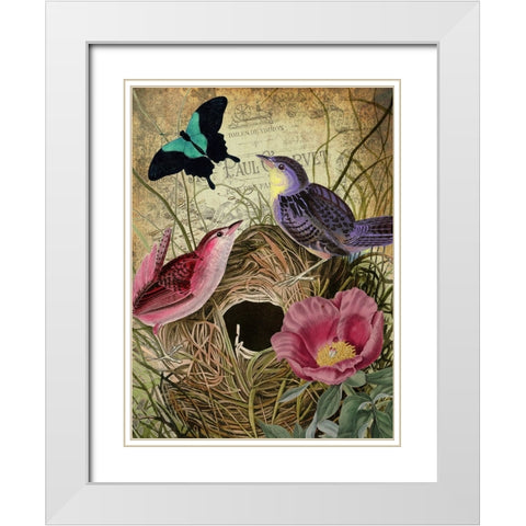 Petals and Wings IV White Modern Wood Framed Art Print with Double Matting by Sasha