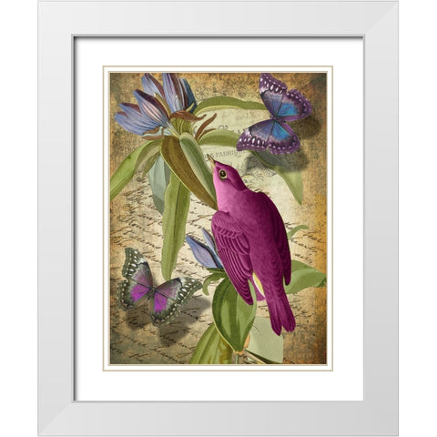 Petals and Wings VI White Modern Wood Framed Art Print with Double Matting by Sasha