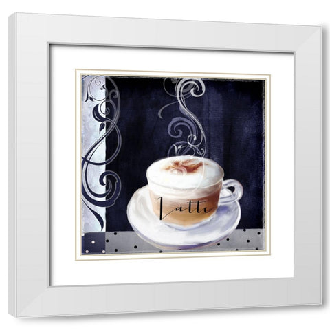 Cafe Blue II White Modern Wood Framed Art Print with Double Matting by Sasha