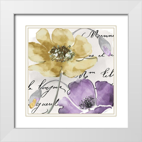 Fleurs de France II White Modern Wood Framed Art Print with Double Matting by Sasha