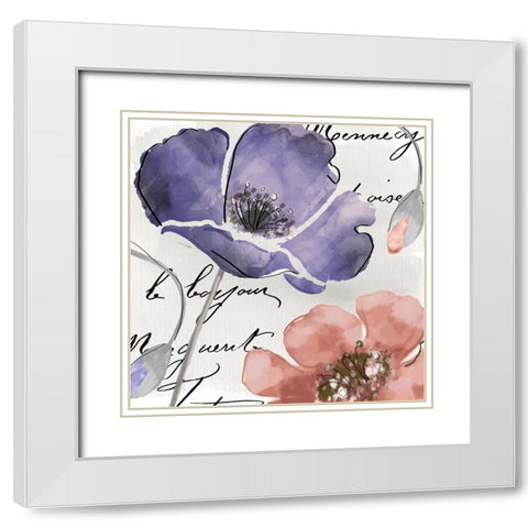 Fleurs de France III White Modern Wood Framed Art Print with Double Matting by Sasha