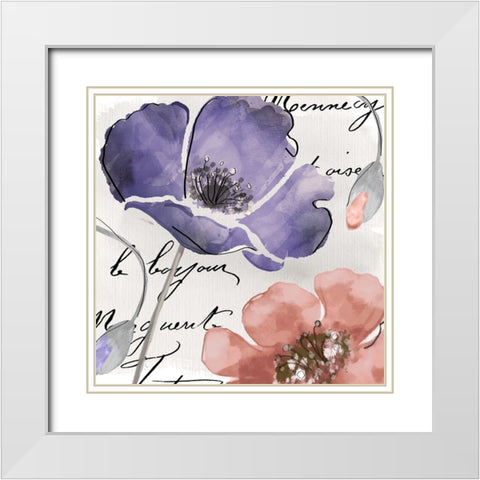 Fleurs de France III White Modern Wood Framed Art Print with Double Matting by Sasha