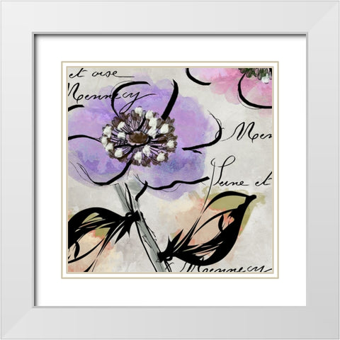 Dogwood II White Modern Wood Framed Art Print with Double Matting by Sasha