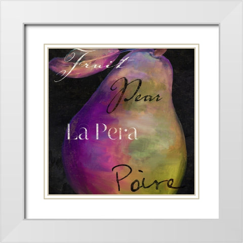 Painted Pear II White Modern Wood Framed Art Print with Double Matting by Sasha