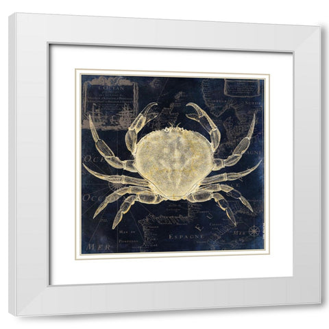 Maritime Blues III White Modern Wood Framed Art Print with Double Matting by Sasha