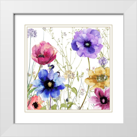 Summer Diary II White Modern Wood Framed Art Print with Double Matting by Sasha