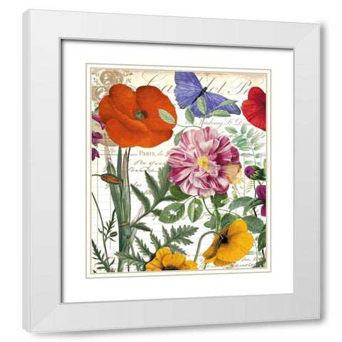 Printemps White Modern Wood Framed Art Print with Double Matting by Sasha