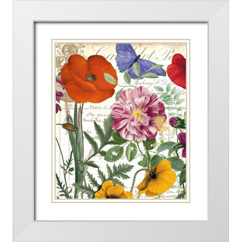 Printemps White Modern Wood Framed Art Print with Double Matting by Sasha