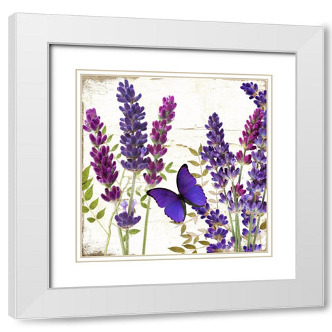 Lavande I White Modern Wood Framed Art Print with Double Matting by Sasha