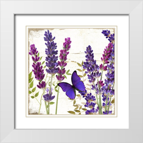 Lavande I White Modern Wood Framed Art Print with Double Matting by Sasha