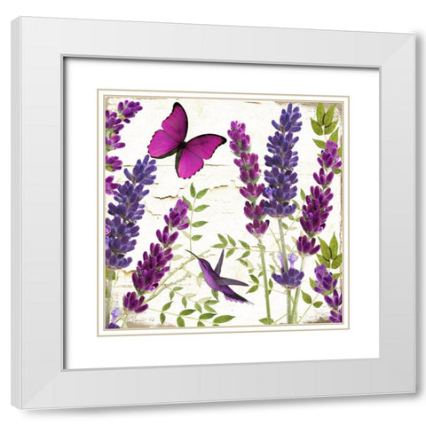 Lavande II White Modern Wood Framed Art Print with Double Matting by Sasha