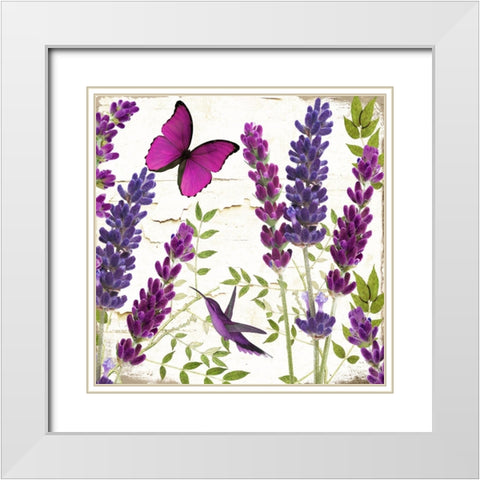 Lavande II White Modern Wood Framed Art Print with Double Matting by Sasha